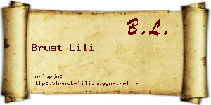 Brust Lili névjegykártya